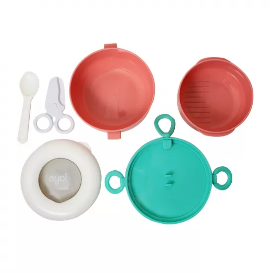 Yemək saxlama qabı i-10500 370+570ml çəhrayı