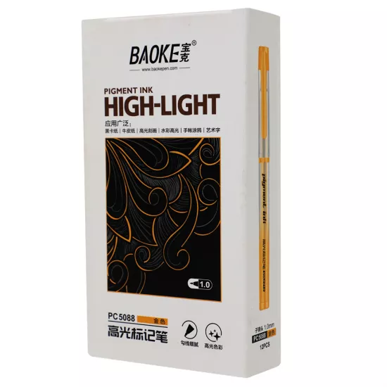 Qələm gel Baoke PC-5088 1mm (qızılı və gümüşü)