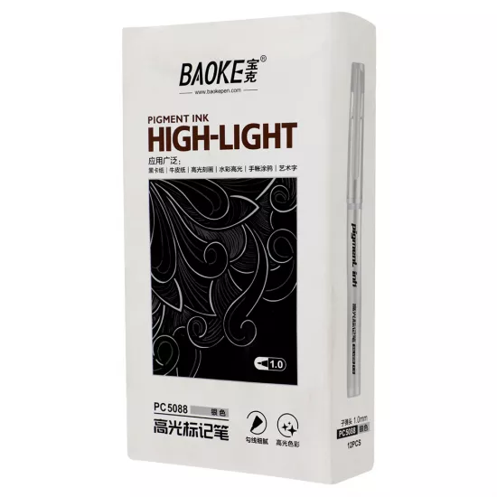 Qələm gel Baoke PC-5088 1mm (qızılı və gümüşü)