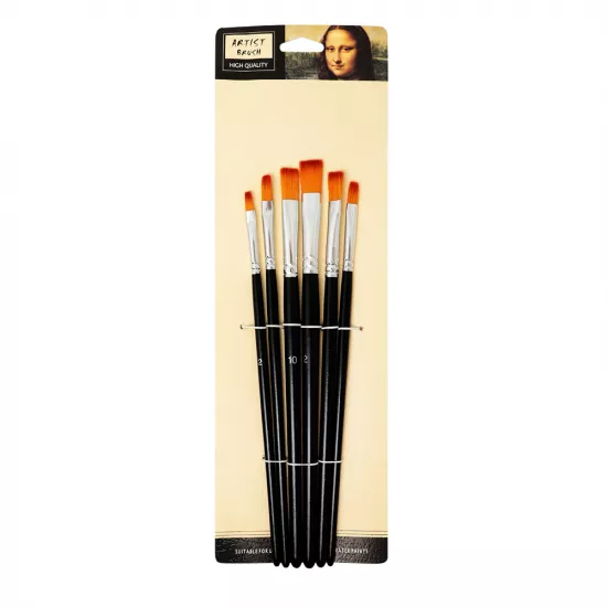 Fırça BLK-006 6-P monaliza 6-lı dəst (yastı uclu)