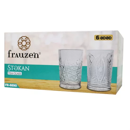 Stəkan xrustal FR-8890 6-lı (907N-2) rəngli qutu