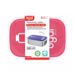Yemək saxlama qabı i-9615 680ml çəhrayı
