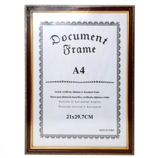 Çərçivə CLD8037-A4  21*29.7sm (qəhvəyi qızılı xəttli)