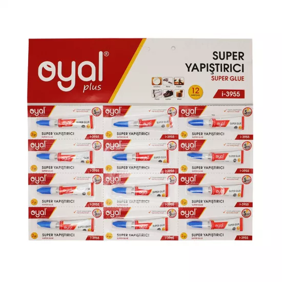 Yapışqan super 12-li i-3955 2 qr blister card