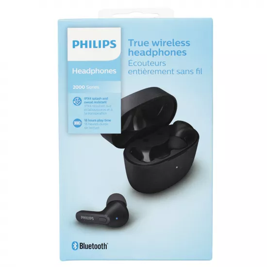 Qulaqlıq Philips (İPX4) naqilsiz 6-12 saat qara TAT2206BK/00