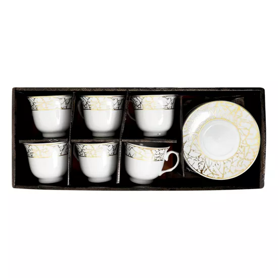 Çay dəsti FR-5505-1 220CC 6 ədədli qızılı xət-xət