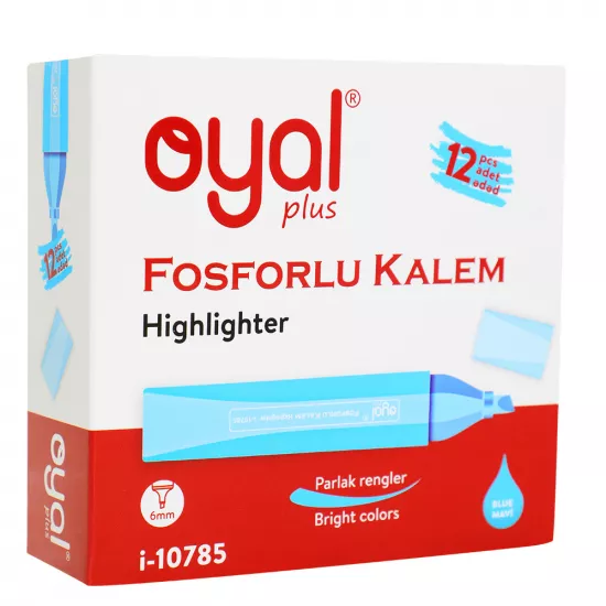 Textmarker fosforlu i-10785 6mm mavi