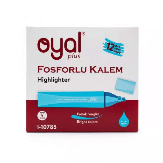 Textmarker fosforlu i-10785 6mm mavi