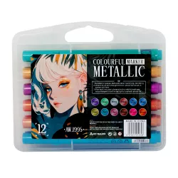Marker metalik AW-1995 12  rəngli