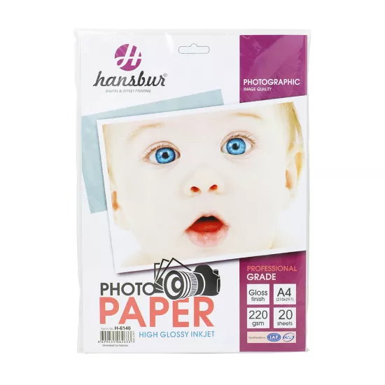 Foto kağız A4 H-6140(H-347) 220 qr 20 vərəq 1-t/parlaq