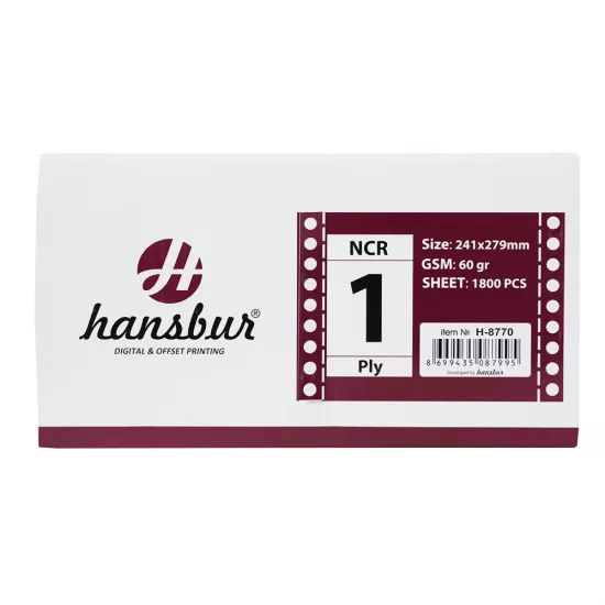 Kompyuter kağızı H-8770 -1-li 241x279' ağ (1800 əd)
