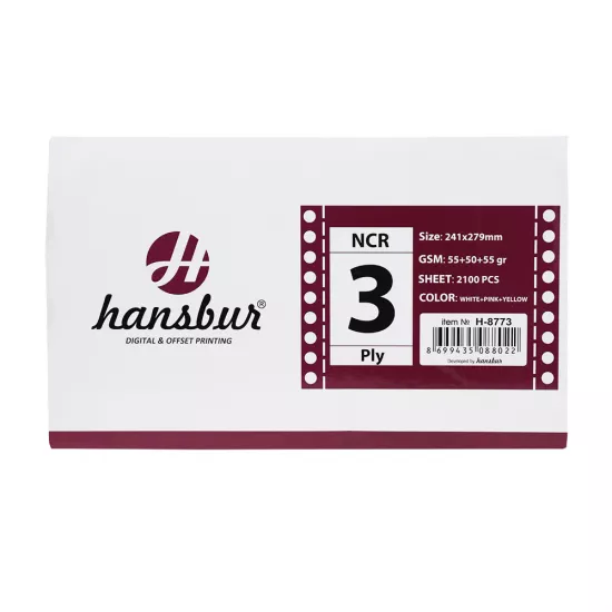 Kompyuter kağızı H-8773 -3-lü 241x279' ağ+çəh,+sarı (2100 əd)