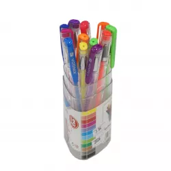 Qələm XD8822 zərli 12 rəngli plastik qabda