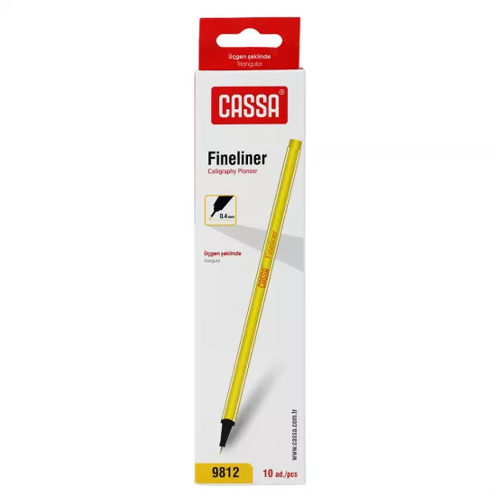 Qələm C-9812 0.4mm sarı Fineliner 10 ədədli