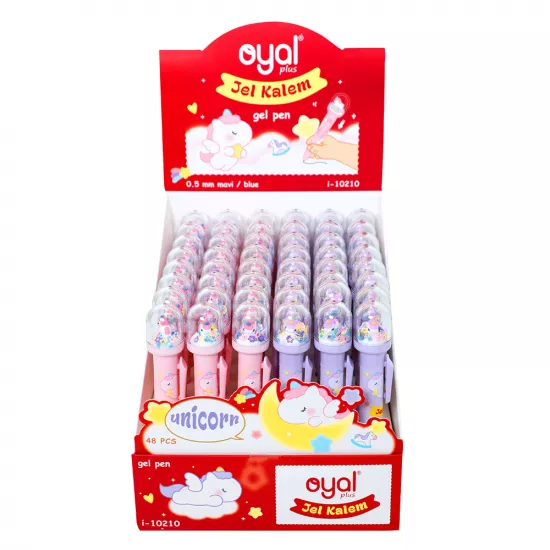 Qələm gel i-10210 0.5mm mavi bəzəkli unicorn