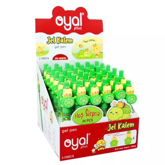 Qələm gel i-10215 0.5mm mavi sürpriz tısbağalı