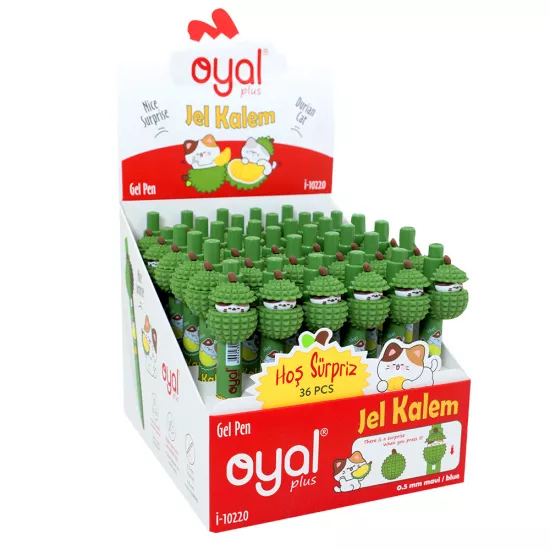 Qələm gel i-10220 0.5mm mavi sürpriz yaşıl pişikli