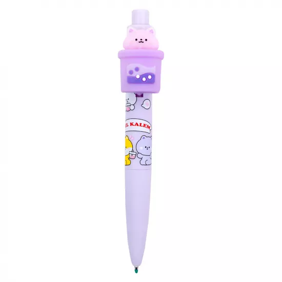 Qələm gel i-10225 0.5mm mavi sürpriz səbətli pişik