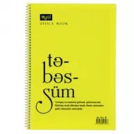 Dəftər spirallı A4 72v daş kağız yandan açılan plastik