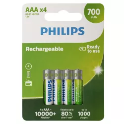Batareya Philips AAA 4-lü 700 mAh Şarj Ediləbilir R03B4A70/10
