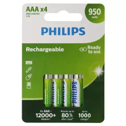 Batareya Philips AAA 4-lü 950 mAh Şarj Ediləbilir R03B4A95/10