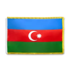 Bayraq (100*200) Azərbaycan 1-tərəfli saçaqlı qalın