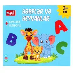 Hərflər və Heyvanlar (rəngləmə+hüsnxətli)