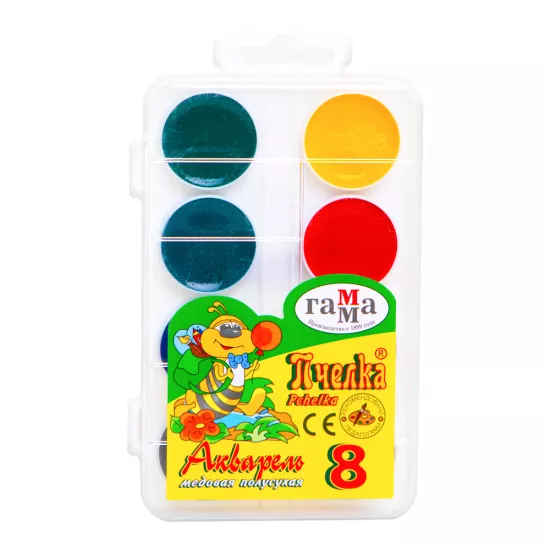 Boya akvarel 212068 8 rəng Pçelka