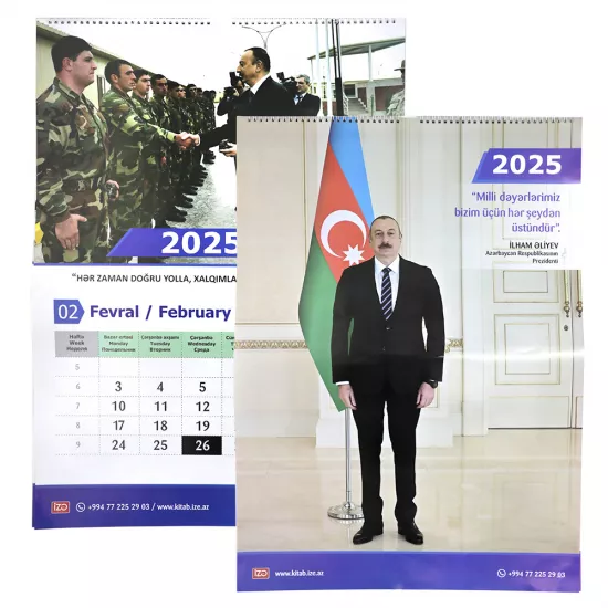 Təqvim Spirallı asma 2025 (A2,50*70) İ.Əliyev