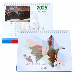 Təqvim masaüstü üçbucaq spirallı 2025 İ.Əliyev