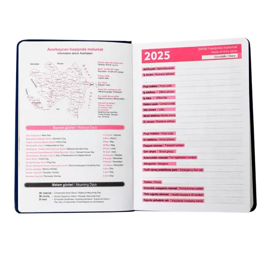 Ajanda A5 2025 qara (15*22)