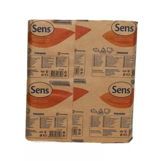Salfet Dispenser Dəsmalı Z-qatlama 2 qat 200 əd (19*21sm) (Sens)