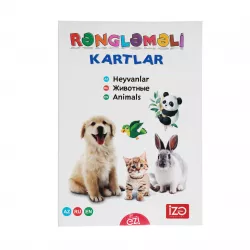 Şəkilli Rəngləməli Kartlar Heyvanlar (İZƏ)