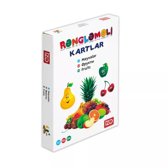 Şəkilli Rəngləməli Kartlar Meyvələr