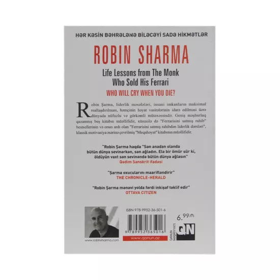 K.Ferrarisini satmış rahibdən həyat dərsləri-Sən öləndə kim ağlayacaq? (Robin Sharma)