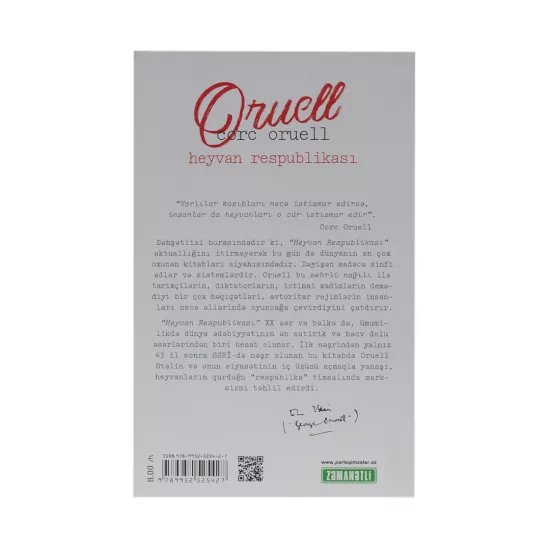 K.Heyvan Respublikası (C.Oruell) (8Azn)