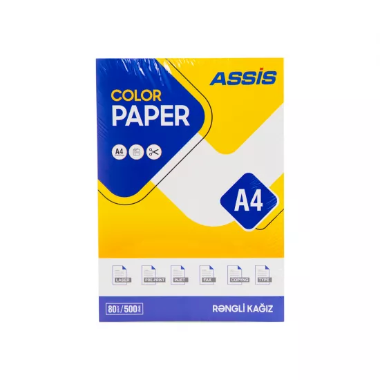 Kağız rəngli 80 qr A4 500 v açıq sarı A-6695