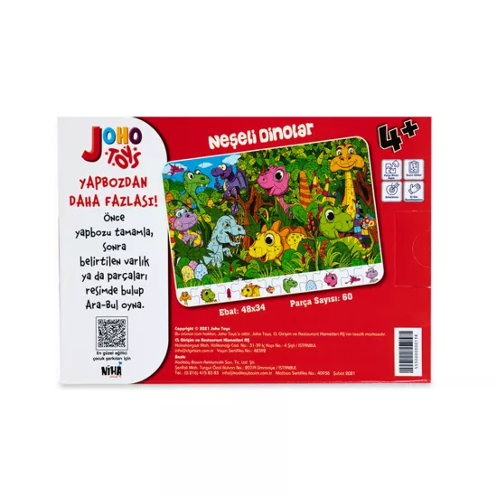 Puzzle Neşeli Dinolar 60 parça