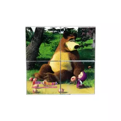 Puzzle 87132 4 Kubika Maşa i medved (Animakkord)