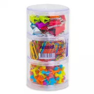 Knopka,qısqac,skrepka dəsti 3-lü A-3800 şəffaf