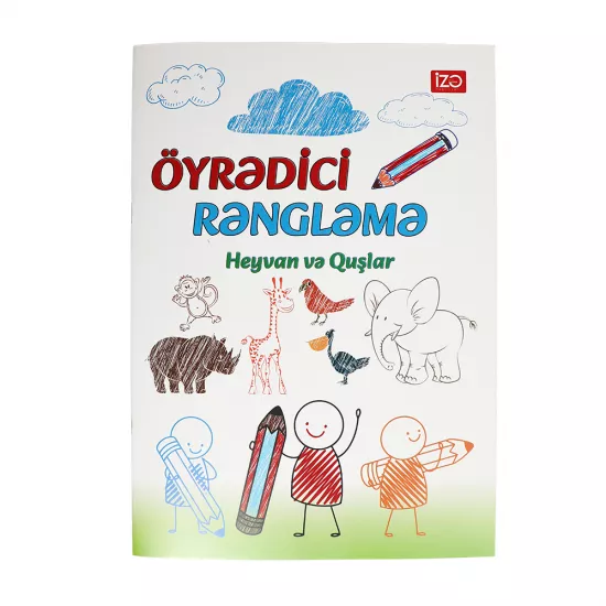 Öyrədici Rəngləmə A4 heyvan və quşlar