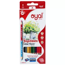 Karandaş rəngli i-10665/12 3.3mm 24 rəng ikitərəfli + karandaşyonan