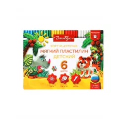 Plastilin PL6D 6 rəng 90qr