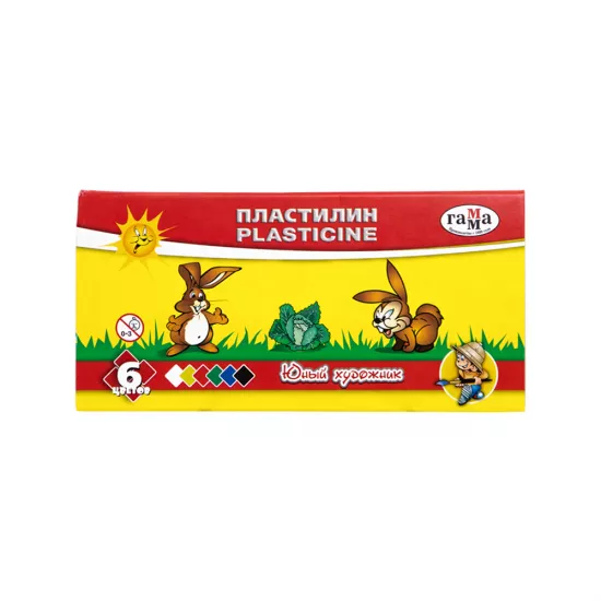Plastilin 280042 6 rəng Yunıy xudojnik