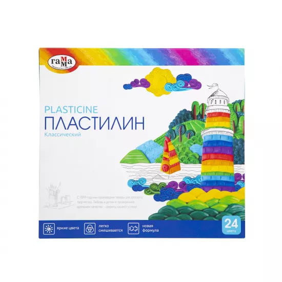 Plastilin 281036 'Klassiçeskiy'24 rəng 480 qr