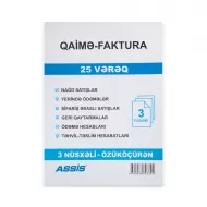 Qaimə 3- kopyalı 25 vərəq A5