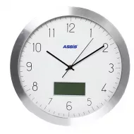 Divar saat A-8715 ağ/ gümüşü termometrli