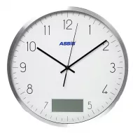 Divar saat A-8720 ağ/ gümüşü termometrli