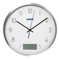 Divar saat A-8720 ağ/ gümüşü termometrli