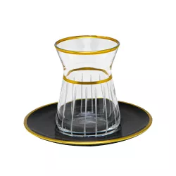 Çay dəsti DNZ-12CS11 12-parça qara+qızılı